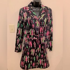 Russell Kemp fun two-piece suit!  Unique pattern!  Size 12.